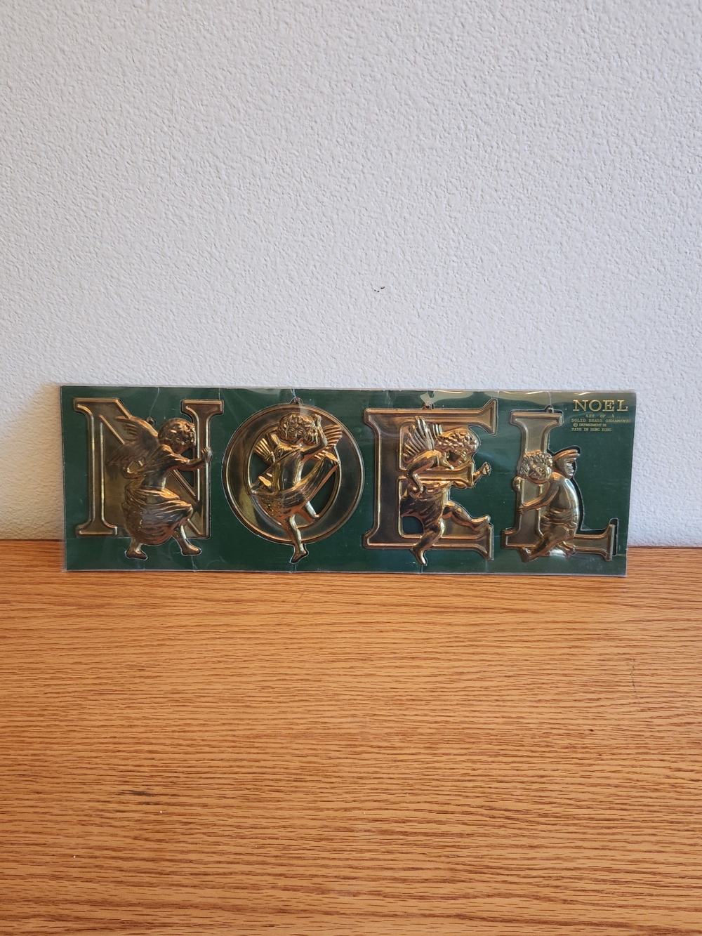 Department 67 Brass Angel Cherubs 'NOEL' Ornaments Made In Hong Kong